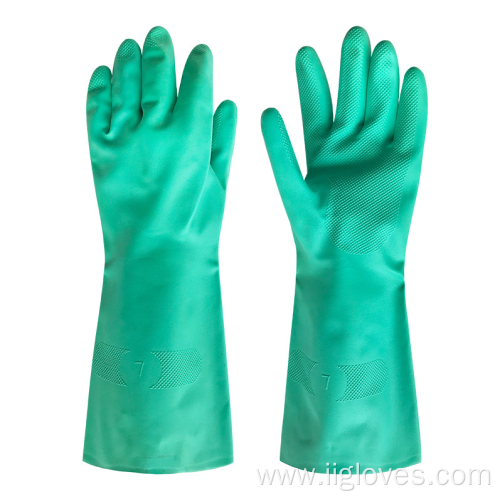 green color nitrile gloves for industry safety